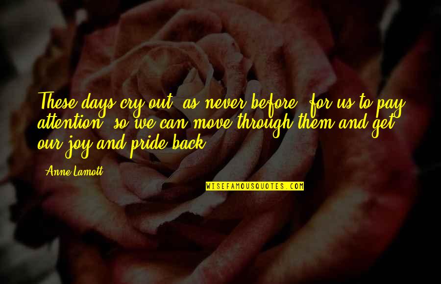 Outreach To Community Quotes By Anne Lamott: These days cry out, as never before, for