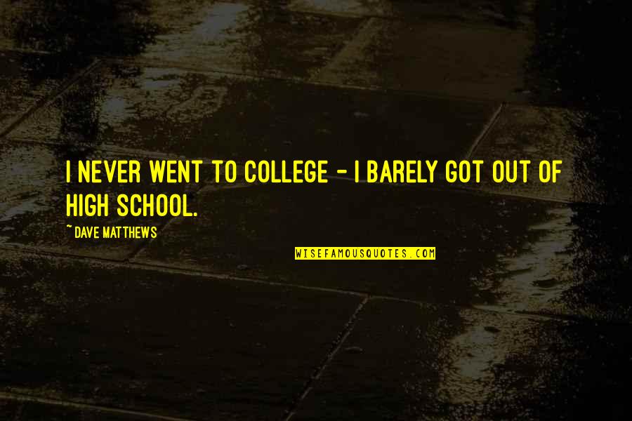 Outros Panzoid Quotes By Dave Matthews: I never went to college - I barely