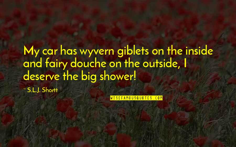 Outside And Inside Quotes By S.L.J. Shortt: My car has wyvern giblets on the inside