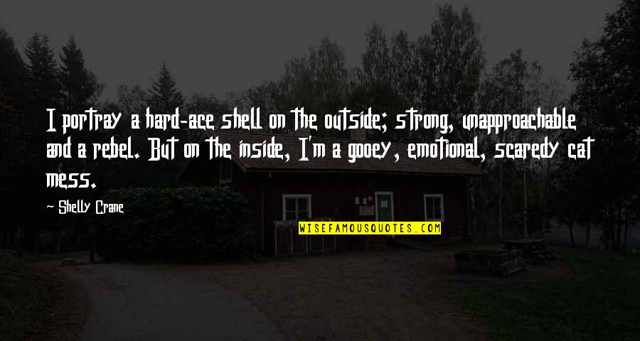 Outside And Inside Quotes By Shelly Crane: I portray a hard-ace shell on the outside;