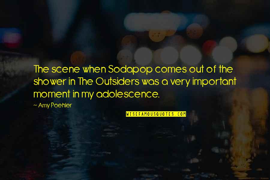 Outsiders Quotes By Amy Poehler: The scene when Sodapop comes out of the