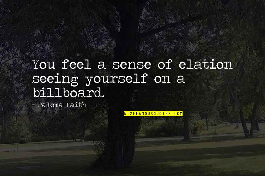 Outsize Quotes By Paloma Faith: You feel a sense of elation seeing yourself