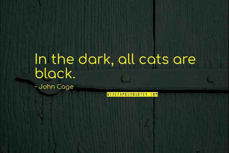 Outsmarters Quotes By John Cage: In the dark, all cats are black.