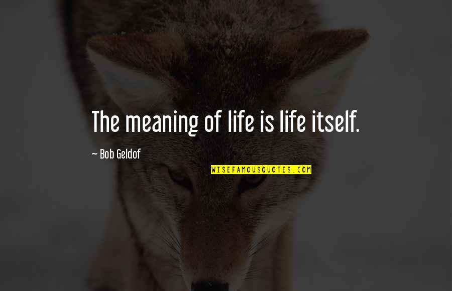 Outstanding Students Quotes By Bob Geldof: The meaning of life is life itself. Outstanding Students Quotes By Bob Geldof: The meaning of life is life itself.