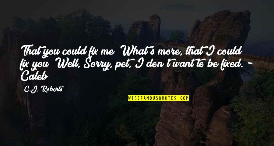 Outta Site Outta Mind Quotes By C.J. Roberts: That you could fix me? What's more, that Outta Site Outta Mind Quotes By C.J. Roberts: That you could fix me? What's more, that