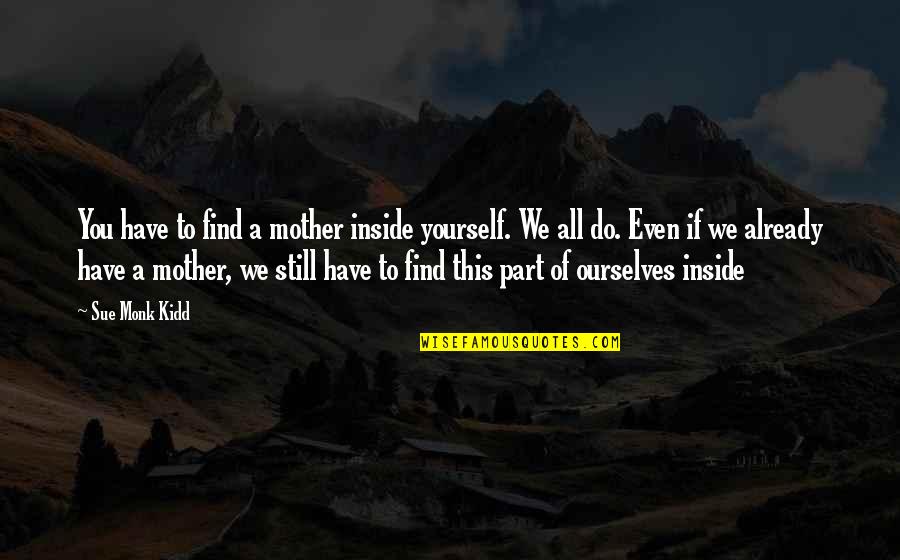 Ouves Os Quotes By Sue Monk Kidd: You have to find a mother inside yourself.