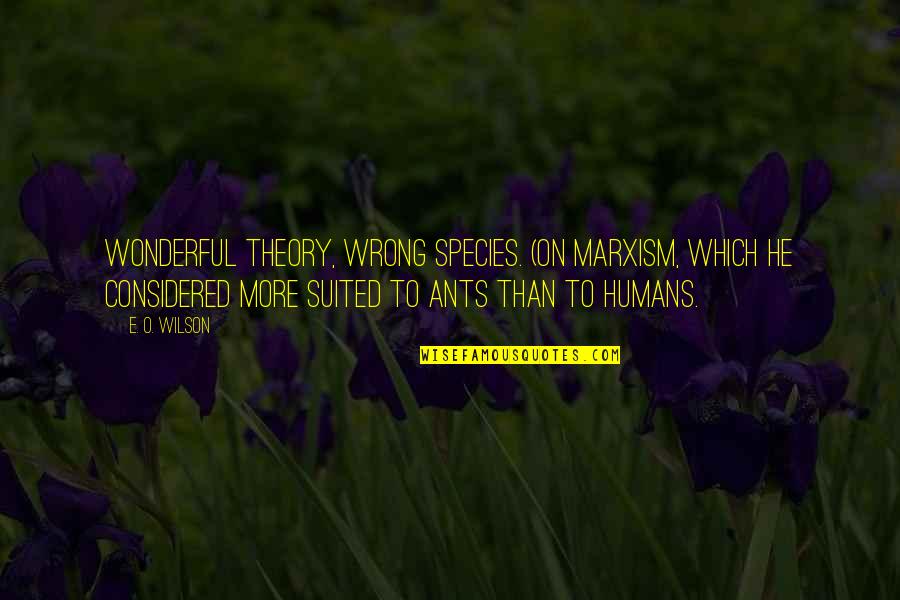 Ouzo Liquor Quotes By E. O. Wilson: Wonderful theory, wrong species. (On Marxism, which he Ouzo Liquor Quotes By E. O. Wilson: Wonderful theory, wrong species. (On Marxism, which he