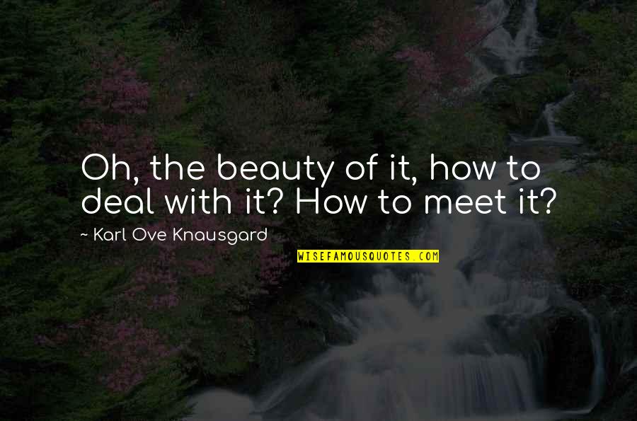 Ove Quotes By Karl Ove Knausgard: Oh, the beauty of it, how to deal