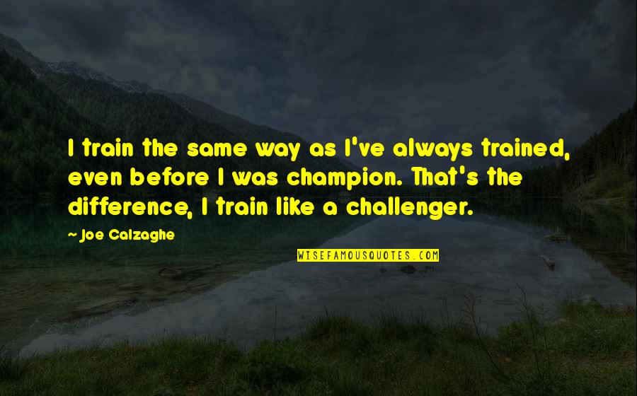 Over All Champion Quotes By Joe Calzaghe: I train the same way as I've always