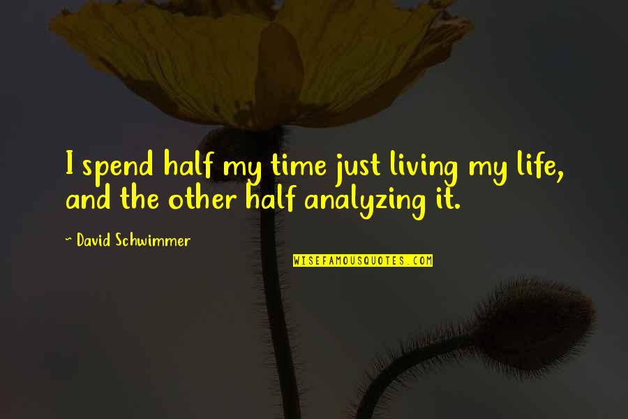 Over Analyzing Quotes By David Schwimmer: I spend half my time just living my