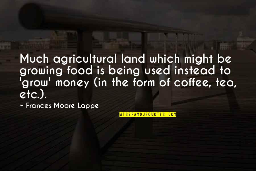 Over Being Used Quotes By Frances Moore Lappe: Much agricultural land which might be growing food