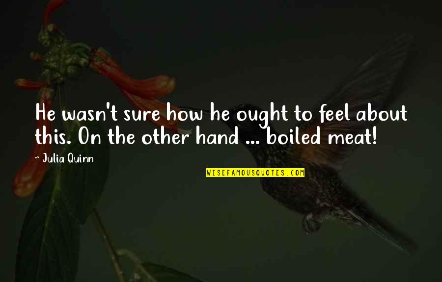 Over Boiled Quotes By Julia Quinn: He wasn't sure how he ought to feel