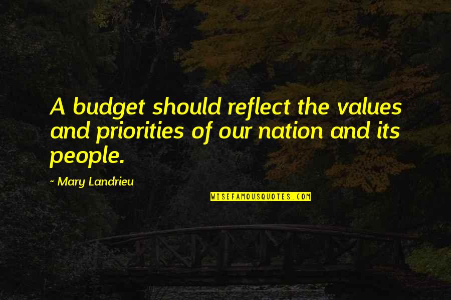 Over Budget Quotes By Mary Landrieu: A budget should reflect the values and priorities