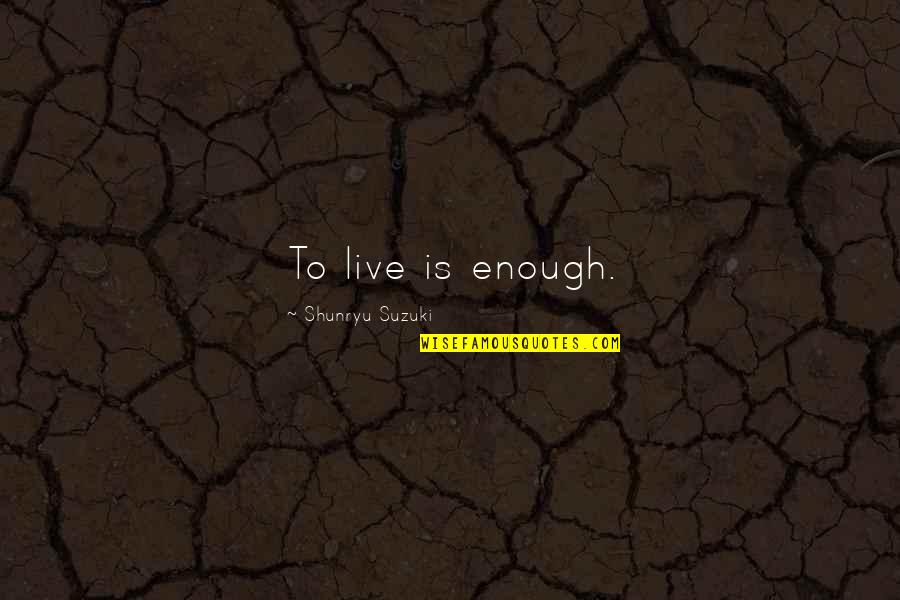 Over City View Quotes By Shunryu Suzuki: To live is enough. Over City View Quotes By Shunryu Suzuki: To live is enough.