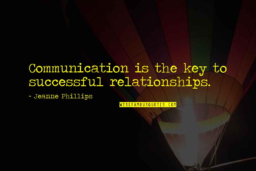 Over Communication Quotes By Jeanne Phillips: Communication is the key to successful relationships.