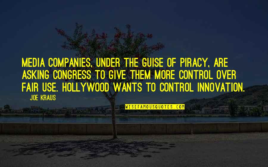 Over Control Quotes By Joe Kraus: Media companies, under the guise of piracy, are