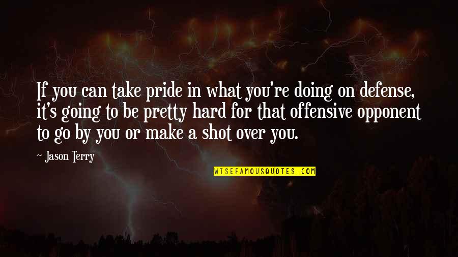 Over Doing It Quotes By Jason Terry: If you can take pride in what you're