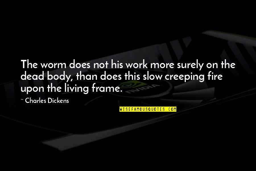 Over My Dead Body Quotes By Charles Dickens: The worm does not his work more surely Over My Dead Body Quotes By Charles Dickens: The worm does not his work more surely