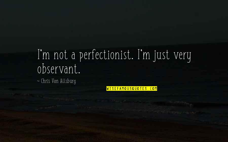 Over Perfectionist Quotes By Chris Van Allsburg: I'm not a perfectionist. I'm just very observant.