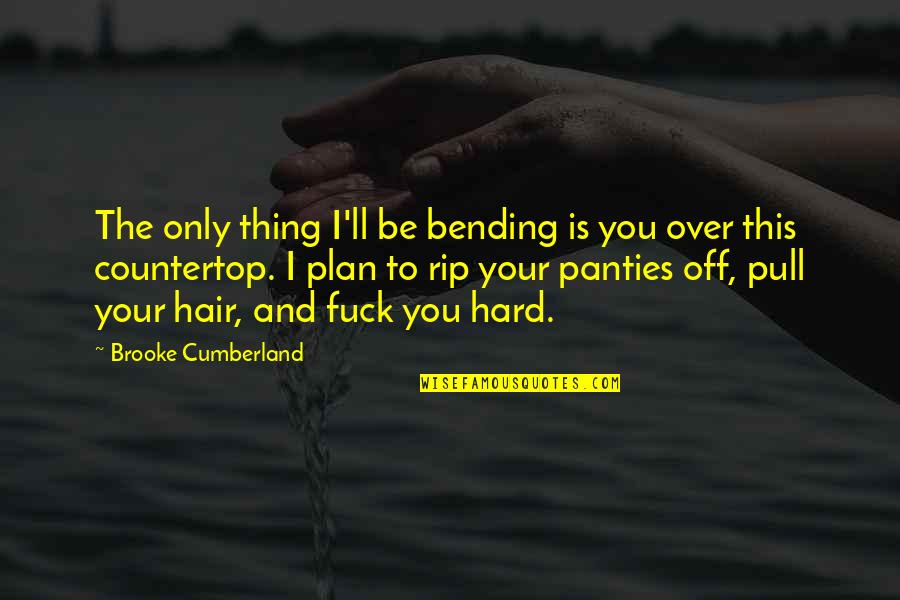 Over Plan Quotes By Brooke Cumberland: The only thing I'll be bending is you