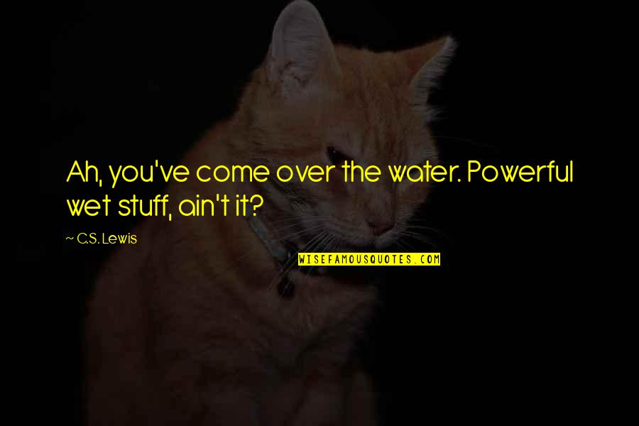 Over Powerful Quotes By C.S. Lewis: Ah, you've come over the water. Powerful wet