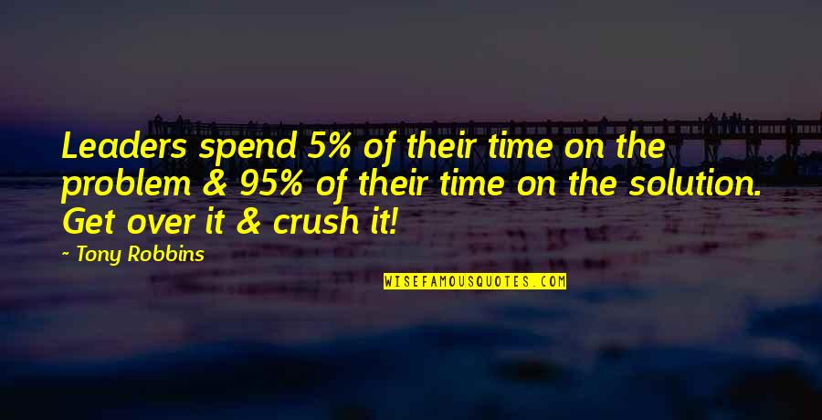 Over Powerful Quotes By Tony Robbins: Leaders spend 5% of their time on the