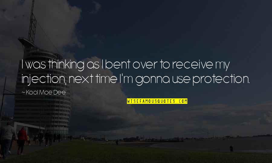 Over Protection Quotes By Kool Moe Dee: I was thinking as I bent over to Over Protection Quotes By Kool Moe Dee: I was thinking as I bent over to
