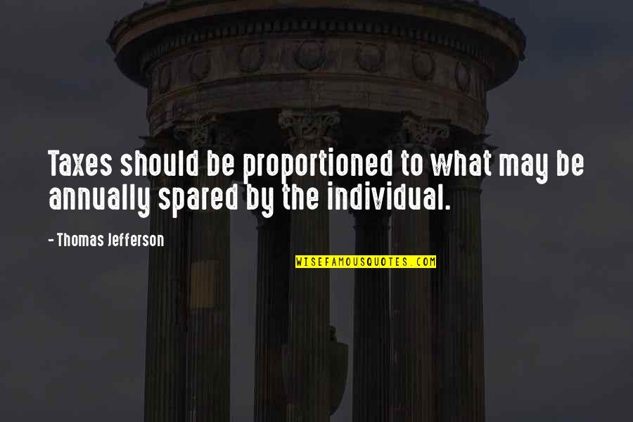 Over Taxation Quotes By Thomas Jefferson: Taxes should be proportioned to what may be