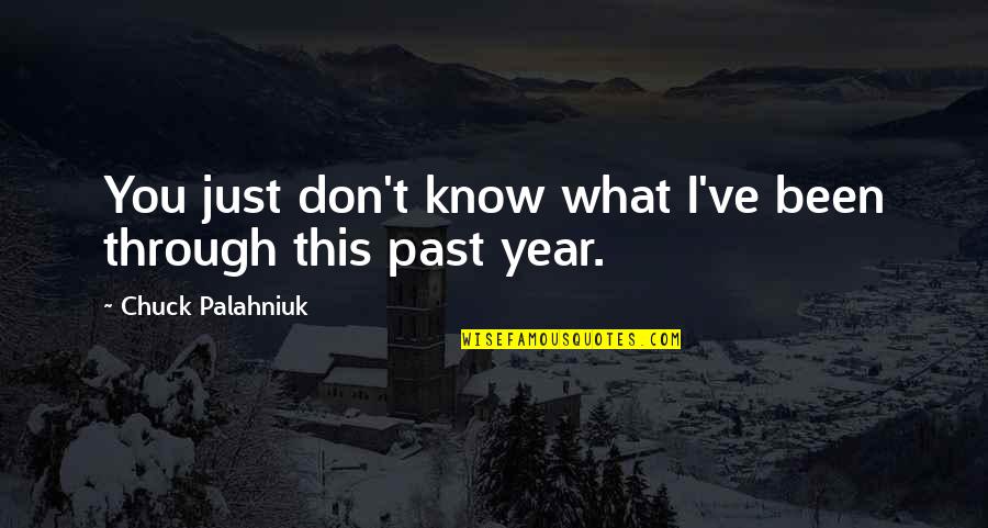 Over The Past Year Quotes By Chuck Palahniuk: You just don't know what I've been through