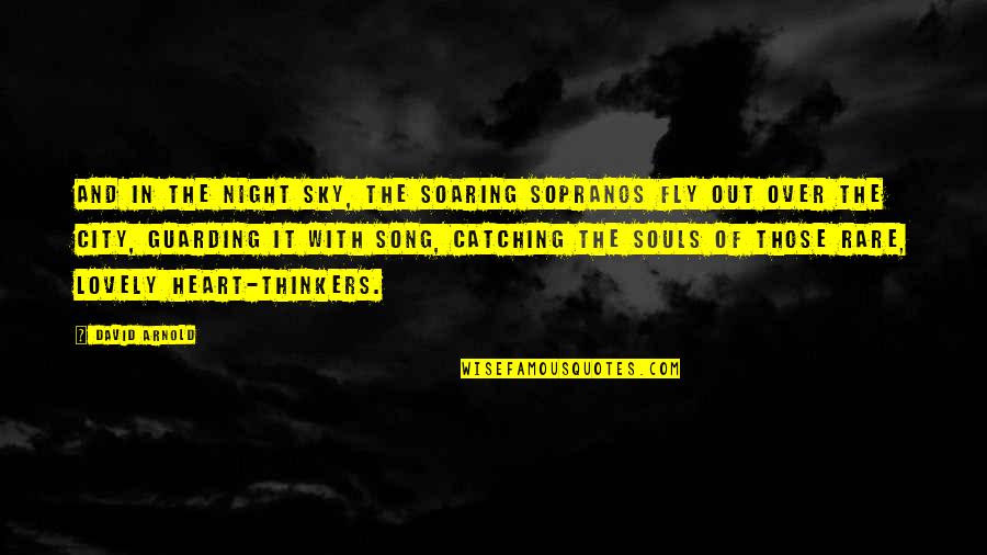 Over Thinkers Quotes By David Arnold: And in the night sky, the soaring sopranos