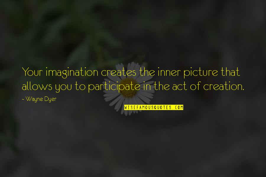Overall Picture Quotes By Wayne Dyer: Your imagination creates the inner picture that allows
