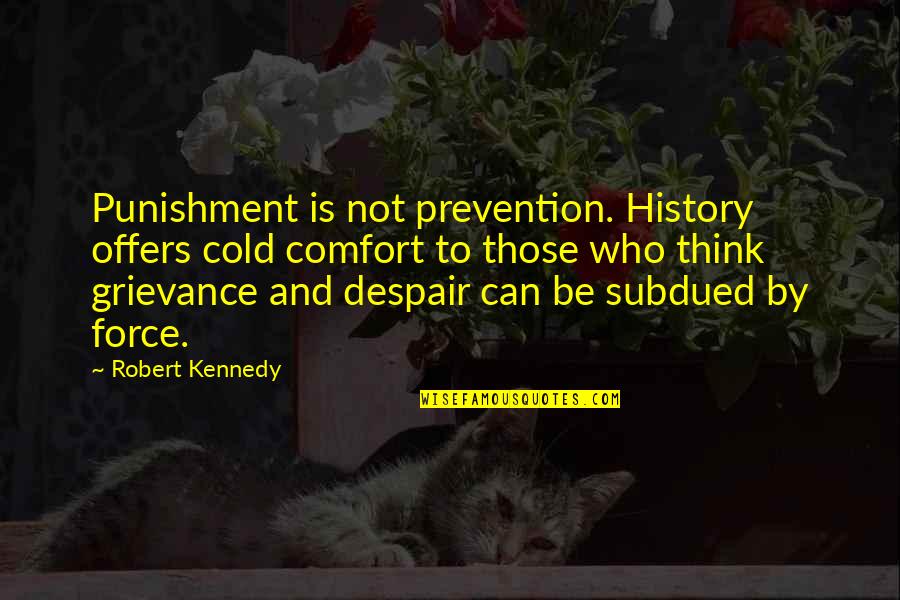 Overbroekse Quotes By Robert Kennedy: Punishment is not prevention. History offers cold comfort Overbroekse Quotes By Robert Kennedy: Punishment is not prevention. History offers cold comfort