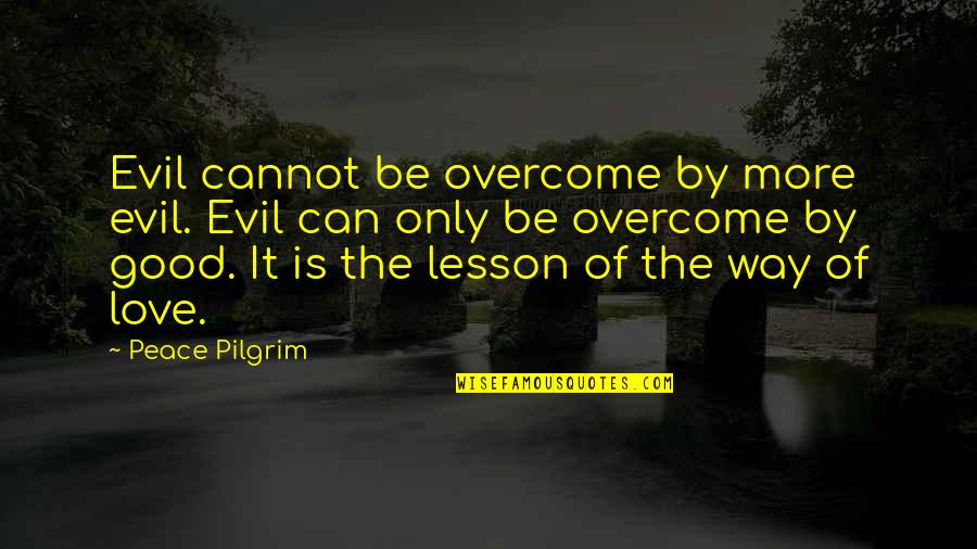Overcome It Quotes By Peace Pilgrim: Evil cannot be overcome by more evil. Evil