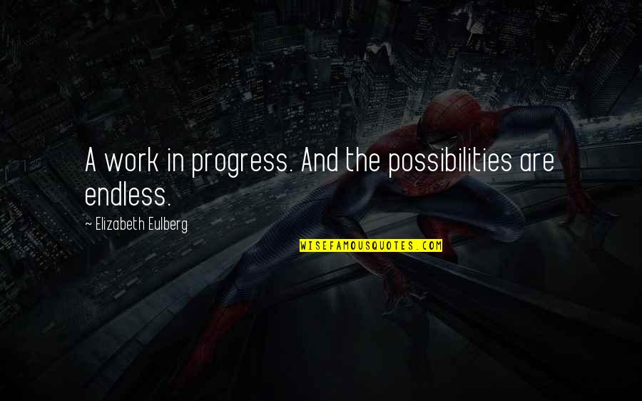 Overcoming Battles Life Quotes By Elizabeth Eulberg: A work in progress. And the possibilities are