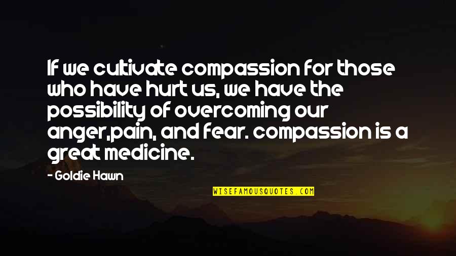 Overcoming Fear And Pain Quotes By Goldie Hawn: If we cultivate compassion for those who have