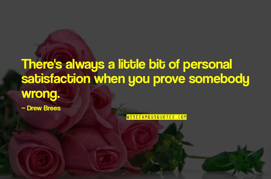 Overcoming Fear Quotes Quotes By Drew Brees: There's always a little bit of personal satisfaction