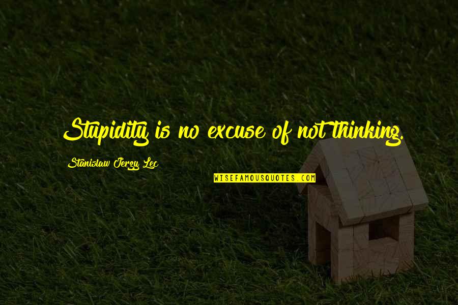 Overcoming Hard Things Quotes By Stanislaw Jerzy Lec: Stupidity is no excuse of not thinking.