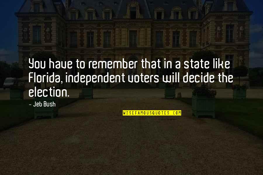 Overcoming Infertility Quotes By Jeb Bush: You have to remember that in a state