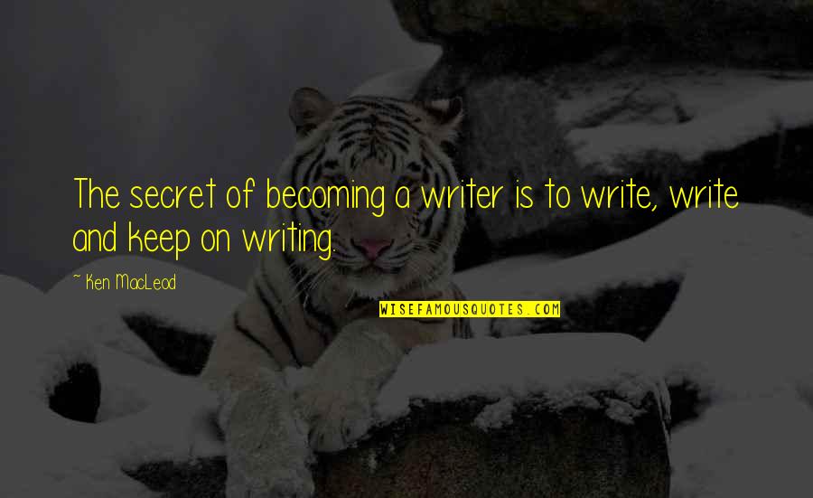 Overcoming Injury In Sports Quotes By Ken MacLeod: The secret of becoming a writer is to