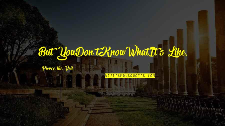 Overcoming Marriage Problems Quotes By Pierce The Veil: But YouDon'tKnowWhatIt's Like.