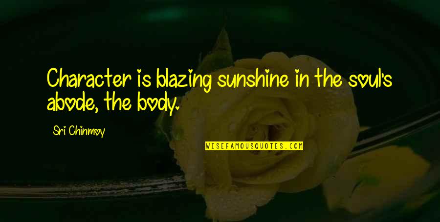 Overcoming Prejudice Quotes By Sri Chinmoy: Character is blazing sunshine in the soul's abode,