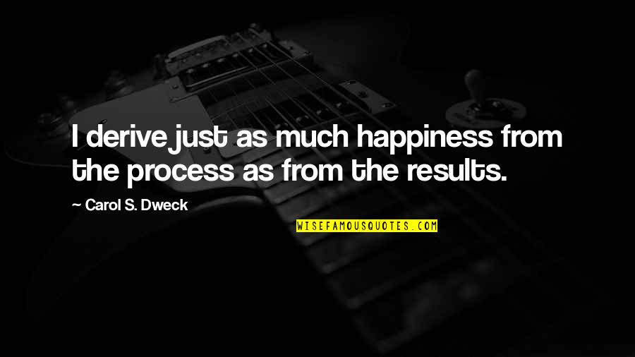 Overdoing Exercise Quotes By Carol S. Dweck: I derive just as much happiness from the