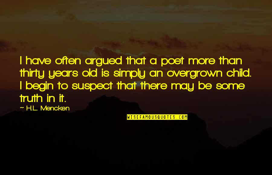 Overgrown Quotes By H.L. Mencken: I have often argued that a poet more