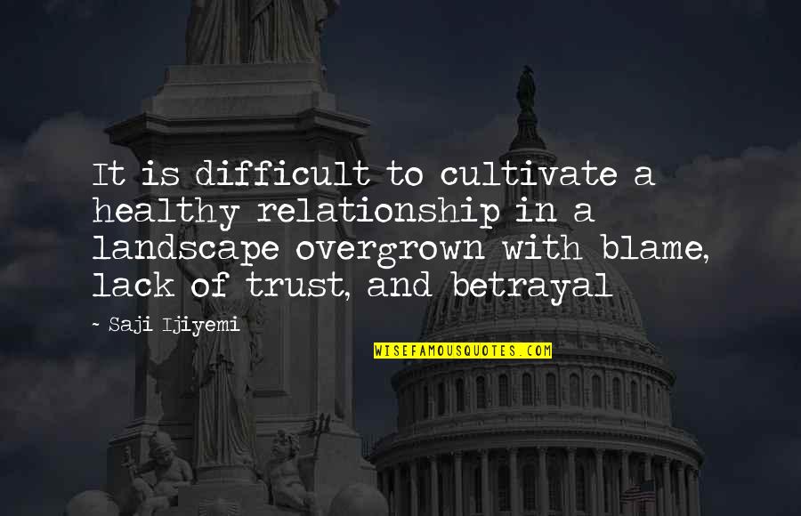 Overgrown Quotes By Saji Ijiyemi: It is difficult to cultivate a healthy relationship