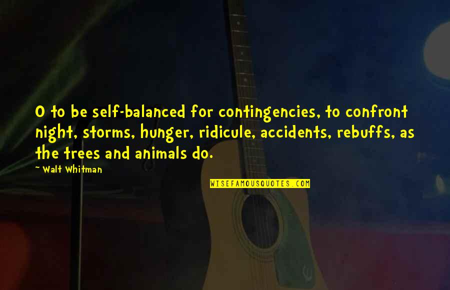 Overit Domenu Quotes By Walt Whitman: O to be self-balanced for contingencies, to confront