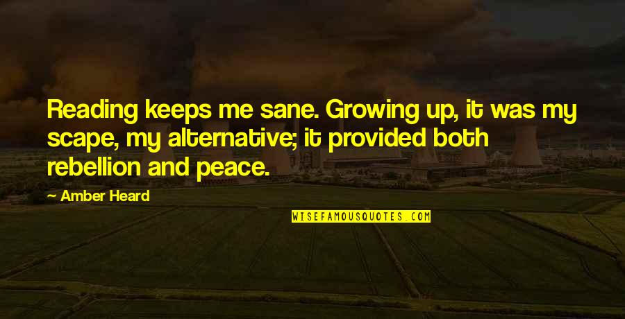 Overkill Lyrics Quotes By Amber Heard: Reading keeps me sane. Growing up, it was