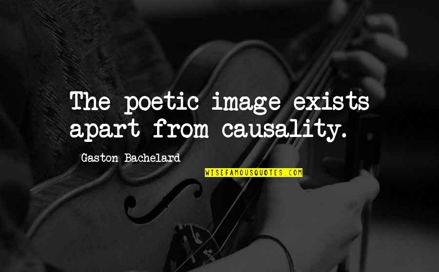 Overlapping Quotes By Gaston Bachelard: The poetic image exists apart from causality.