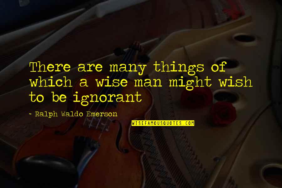 Overload Quotes By Ralph Waldo Emerson: There are many things of which a wise