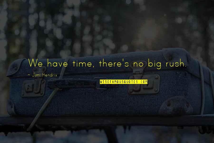 Overloading And Overriding Quotes By Jimi Hendrix: We have time, there's no big rush.