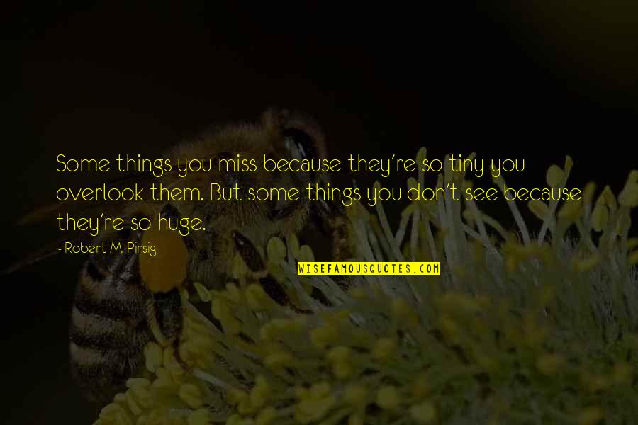 Overlook's Quotes By Robert M. Pirsig: Some things you miss because they're so tiny